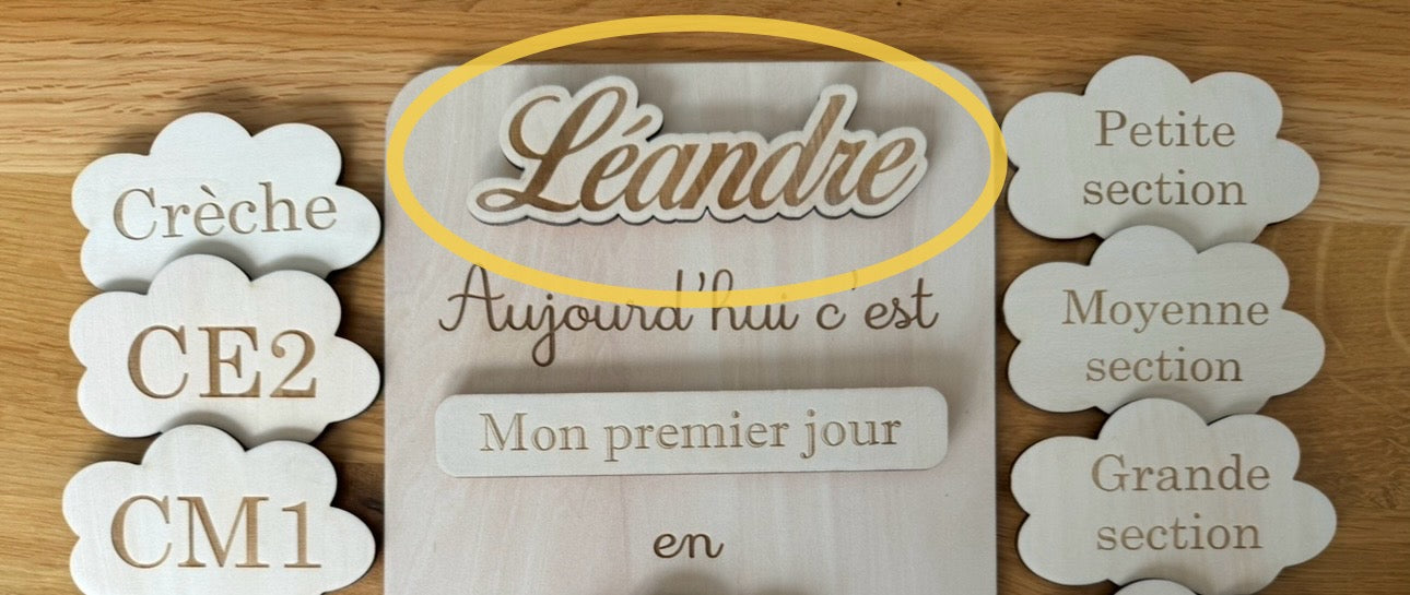Prénom pancarte rentrée scolaire 2