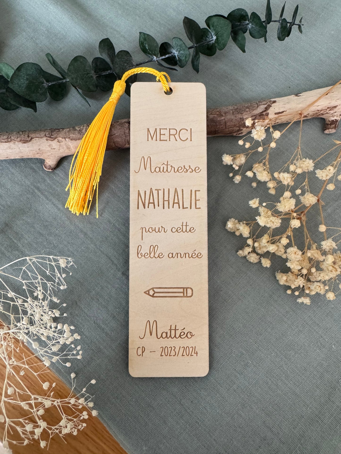Marque page personnalisé fin d'année