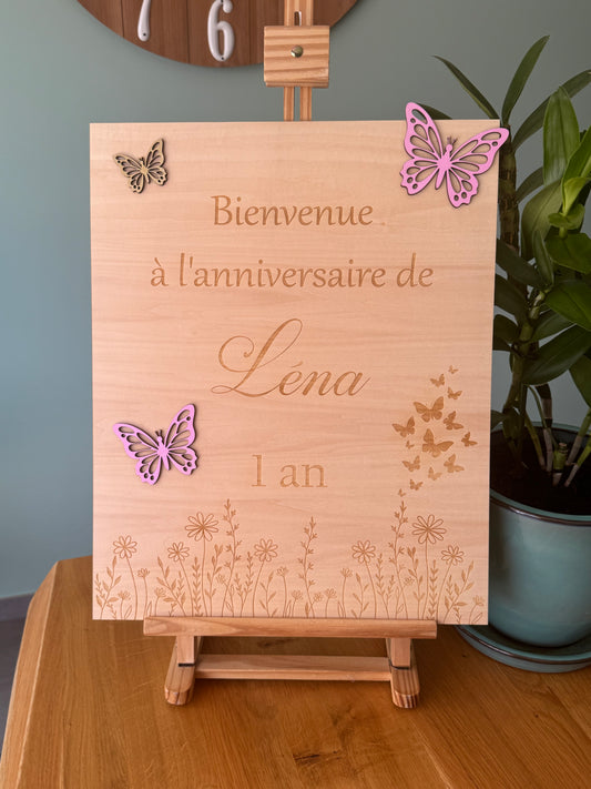 Panneau de bienvenue « papillons »