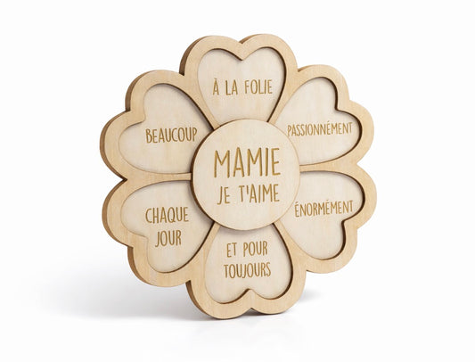 Magnet fleur en bois personnalisable