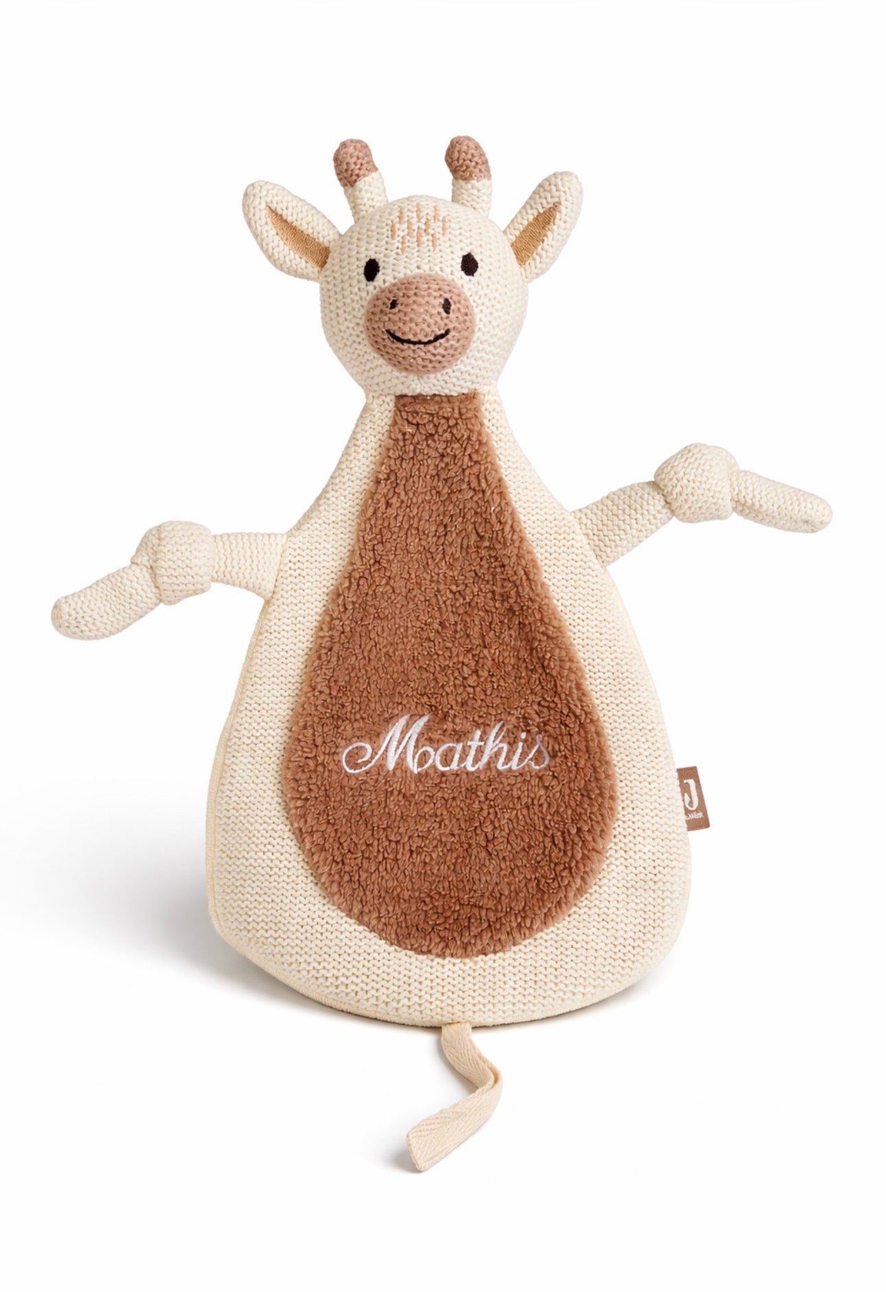 Doudou plat attache sucette girafe - JOLLEIN