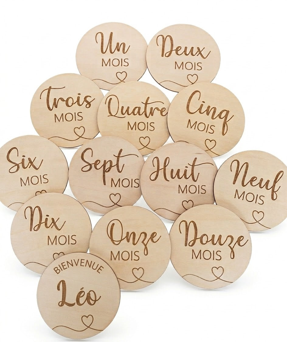 Cartes étapes douze mois + Bienvenue