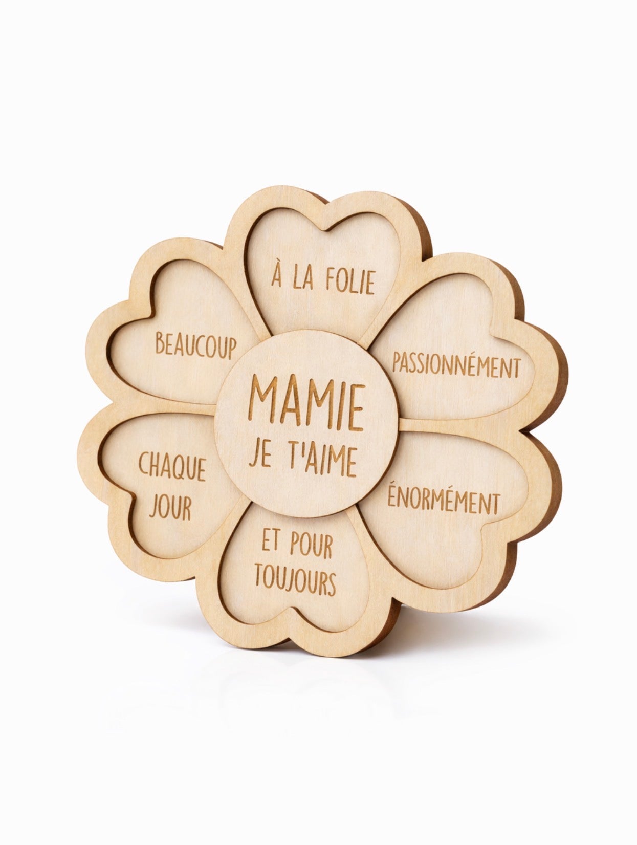 Magnet fleur en bois personnalisable