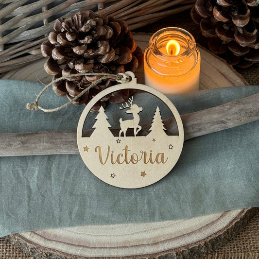 boule de Noël en bois personnalisable