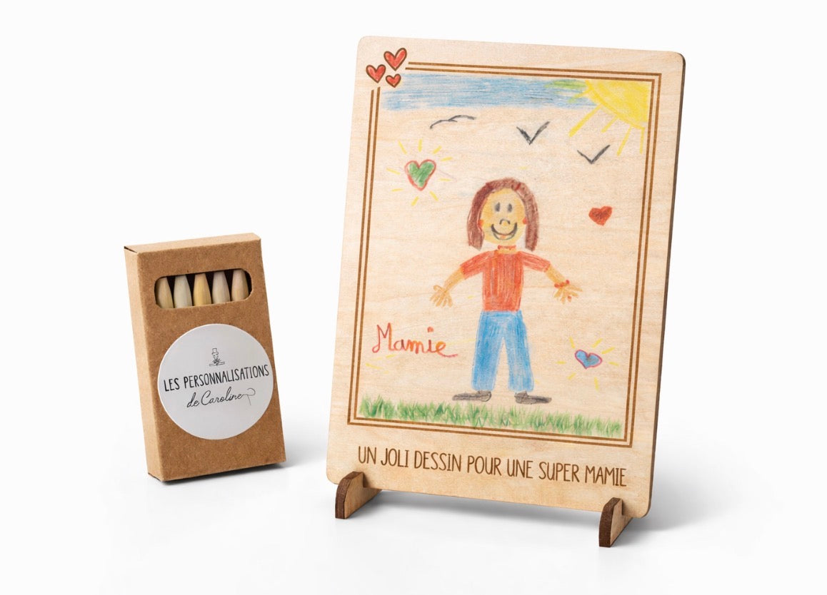 Carte en bois à colorier