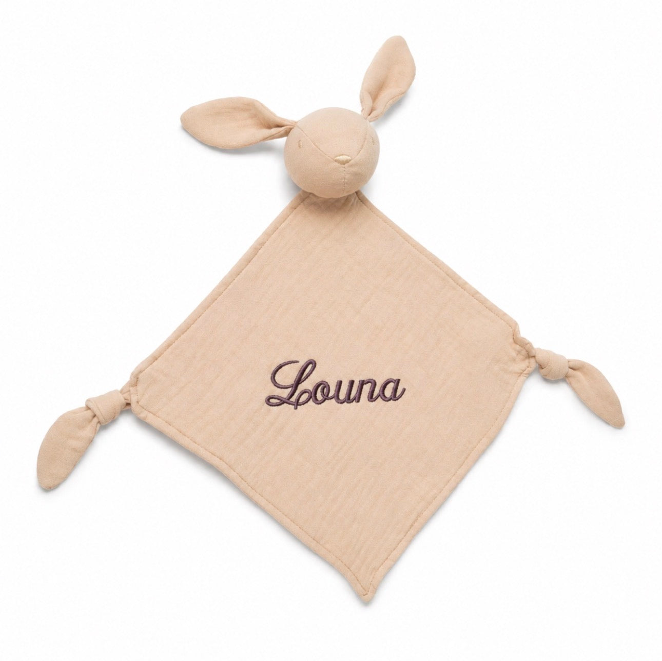 Doudou lapin JOLLEIN moonstone personnalisé en broderie