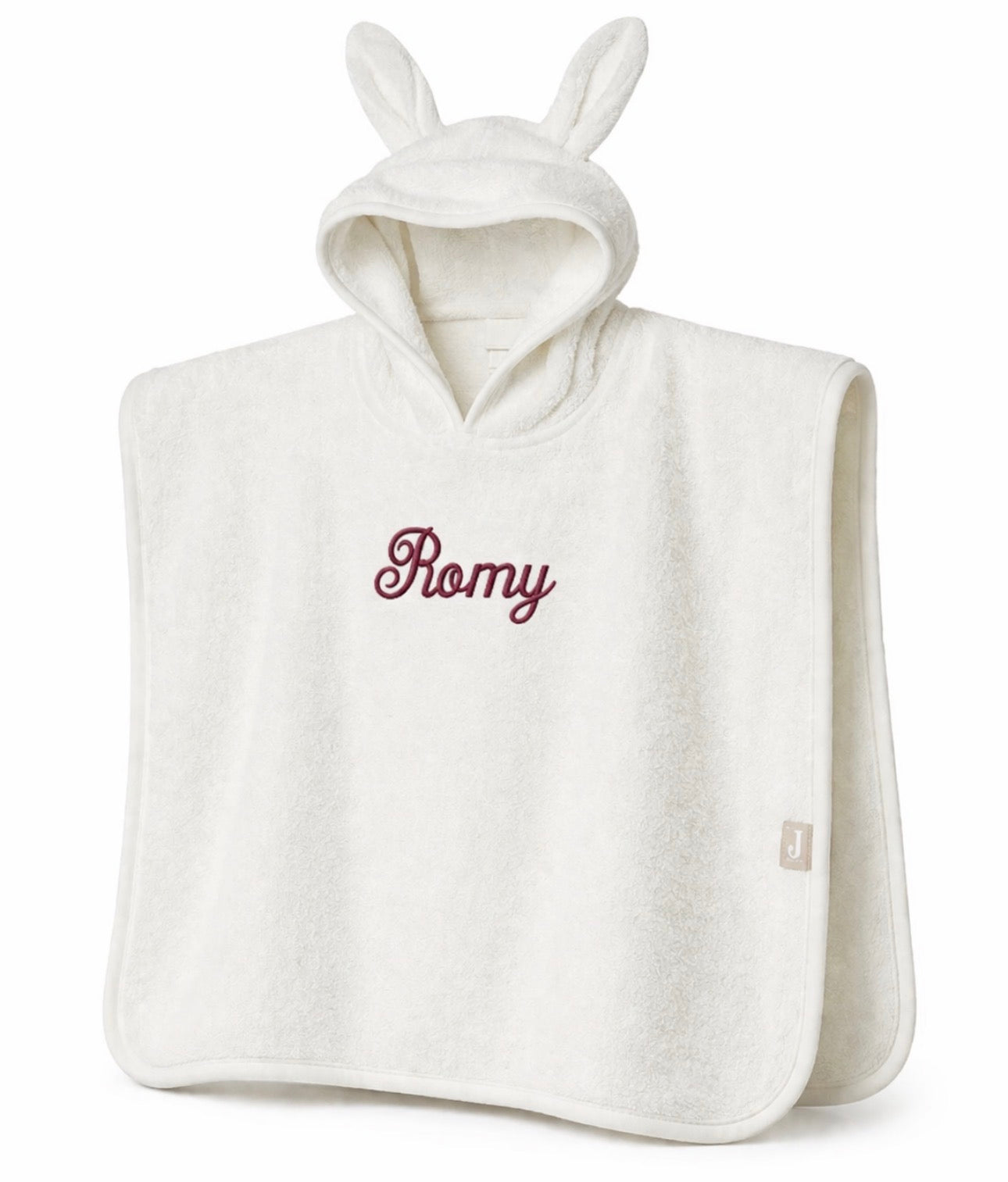 Joli poncho de bain personnalisé , de la marque JOLLEIN. Personnalisation en broderie 