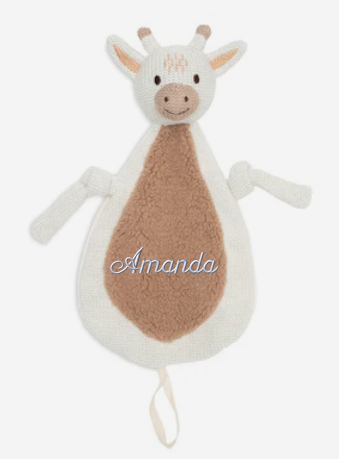 Doudou plat attache sucette girafe - JOLLEIN